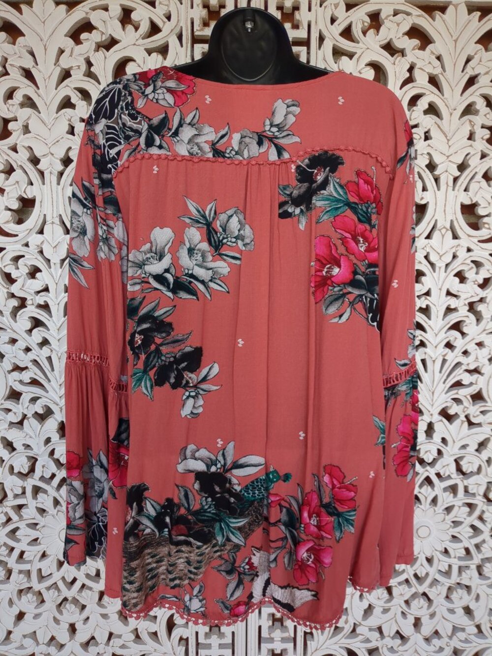 Long Sleeve Flowt Floral Boho Tunic - Picture 11 of 16